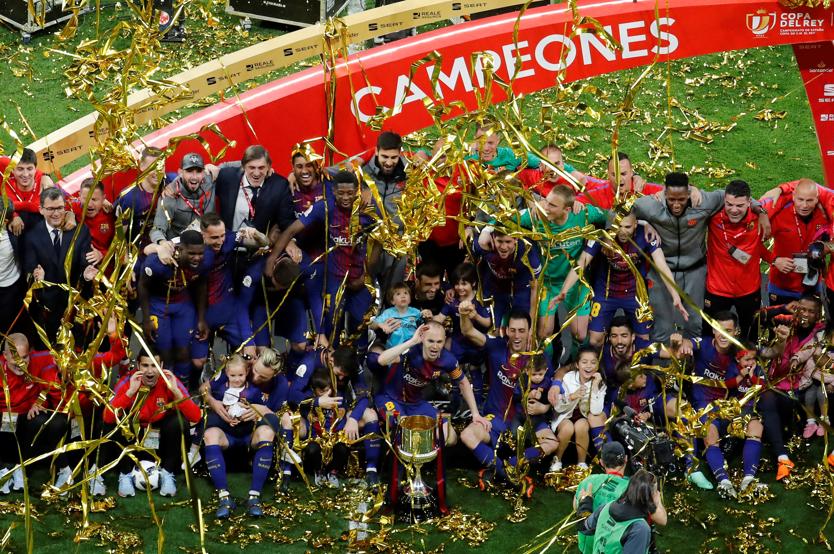 Награждение и празднование победителей Кубка Испании сезона 2017/2018