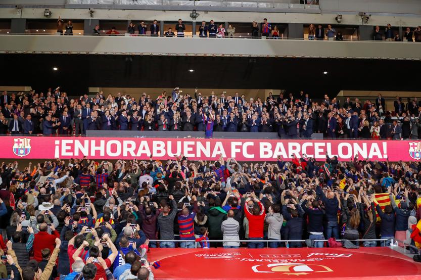 Награждание и празднование после победы в Кубке Испании